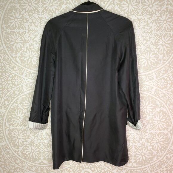 Rag + Bone Gabrielle Silk Jet Black Blazer 0 - Picture 4 of 8
